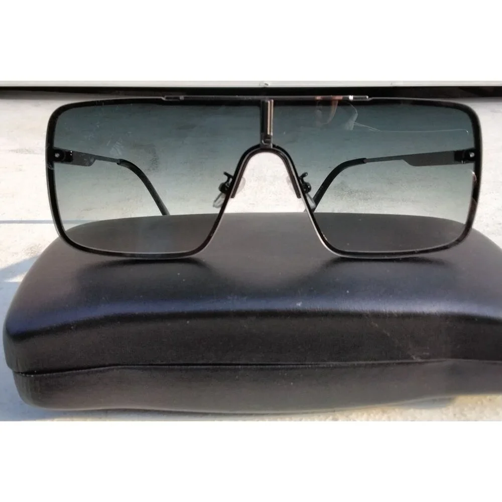 Oversized Sunglasses Men Luxury Designer One Piece Mental Frame Square Sun Glass